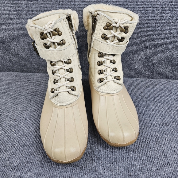 Sperry Duck Boots Womens Lambs Wool Ivory SHERPA Liner Size 9 STS82553 Winter - Picture 2 of 14